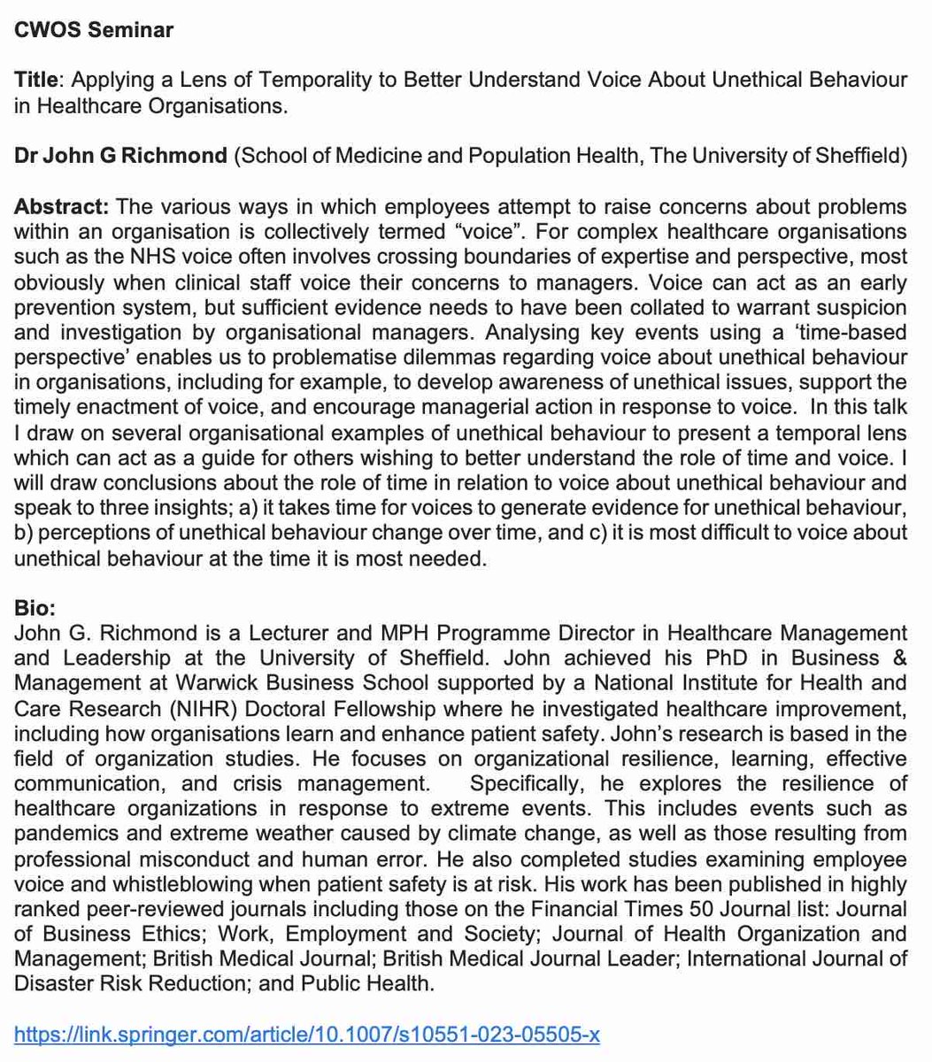 Centre for Work Organisation and Society tweet media