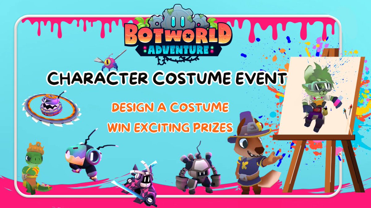 BotworldGame's tweet image. 4 Days Left! Participate in the Character Costume Event. You can create a unique costume that includes the outfit &amp;amp; the hat. Design it as you wish, &amp;amp; provide the suggested name for your costume at bit.ly/botworldcontest to win exciting prizes. Submit yours if it is completed.