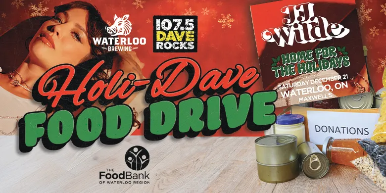 .<a href="/GayleOBrien/">Gayle O'Brien</a>: JOIN US!! Morning Buzz LIVE ON LOCATION at Waterloo Brewing Friday Dec 13th from 
2 -6p collecting donations for <a href="/FoodBankWatReg/">The Food Bank of Waterloo Region</a> (food &amp; tap).

For more about our HOLI-DAVES IPA beer &amp; <a href="/jjwildechild/">JJ Wilde</a> <a href="/maxwellsmusic/">Maxwell's Waterloo</a> tix go to 1075Daverocks.com.