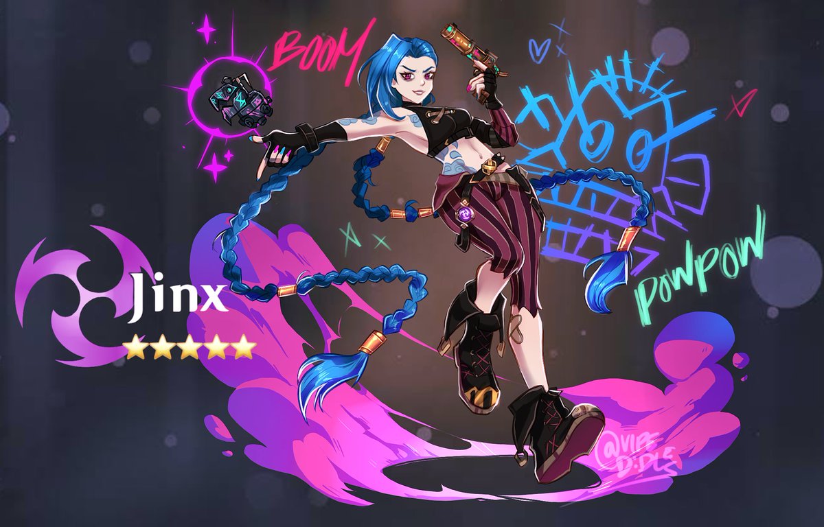 vipetsuli's tweet photo. What if Jinx was a Genshin character? 👀

Would you pull for her?

#Arcane #genshinimpact #jinx https://t.co/Vj30GKTQsD