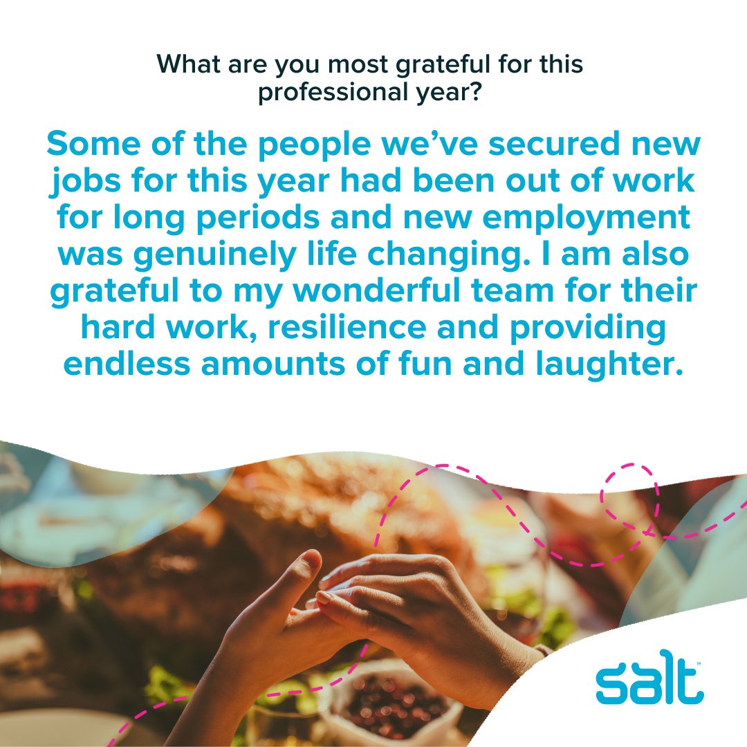 With Thanksgiving upon us, our Salt USA leader James Walsh reflects on gratitude as a leader and for his team. Happy Thanksgiving to all our clients and candidates in the USA! 🦃✨

Want more tips on building leadership? Check out our latest document: ow.ly/HFFg50Ucu3h