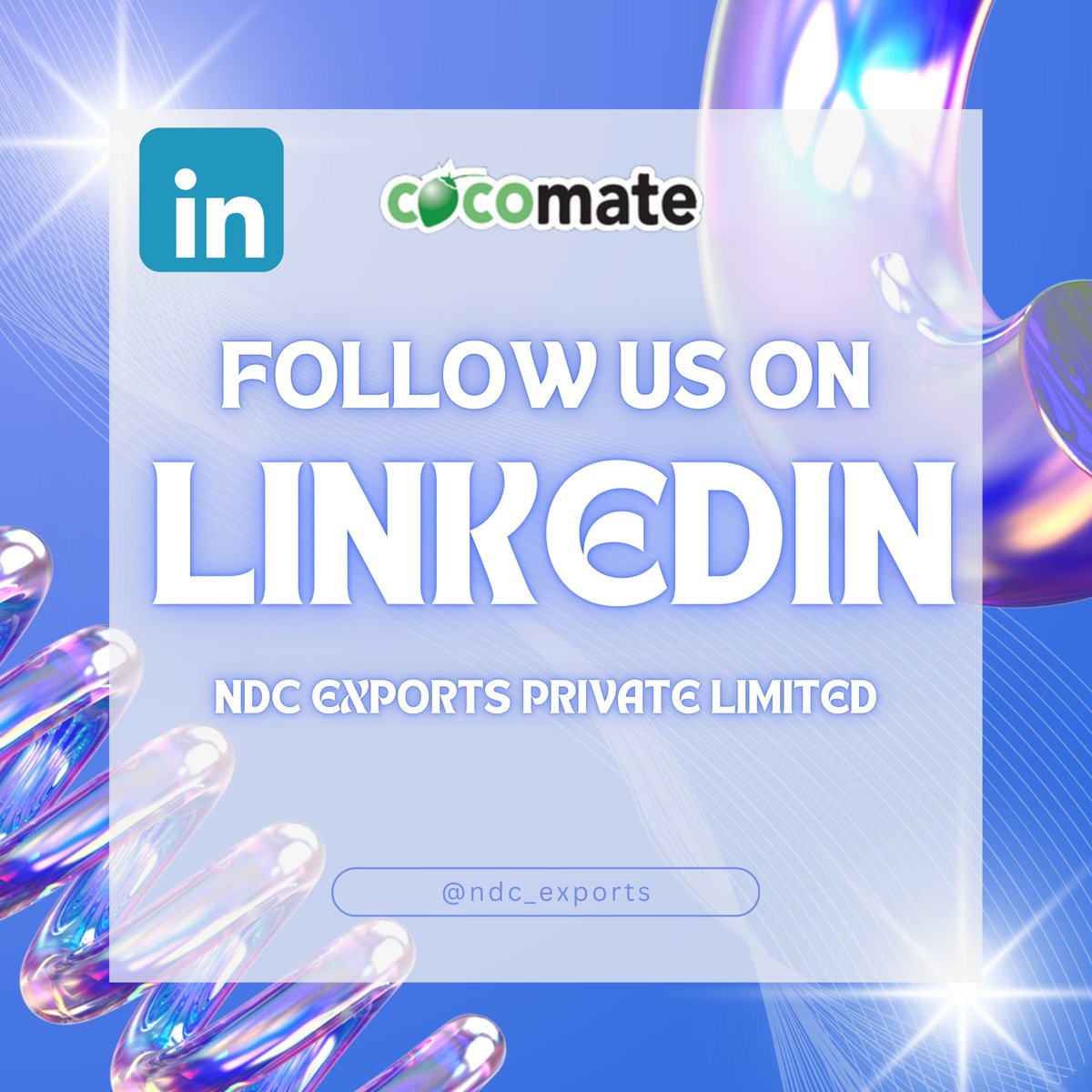 We Are Now on Linkedin!
Don't miss a single moment - follow us and stay in the loop
Get more informations to Follow Us
Link
linkedin.com/com.../ndc-exp…
Thank you 
#cocomate #ndc_exports #coconut #organic #tiktok