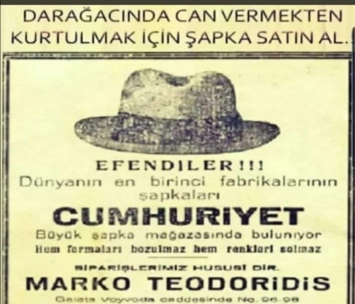 dalkran1965's tweet photo. @SMEYDAN Türkiye'de nerede ise sıfır olan şapka imalati kimleri zengin etmisti ? Tamamı İtalya ve avrupadan gelen sapkalarla savaştan çıkmış halka dayatmak devrim demek ? https://t.co/aiHuSj7NYt