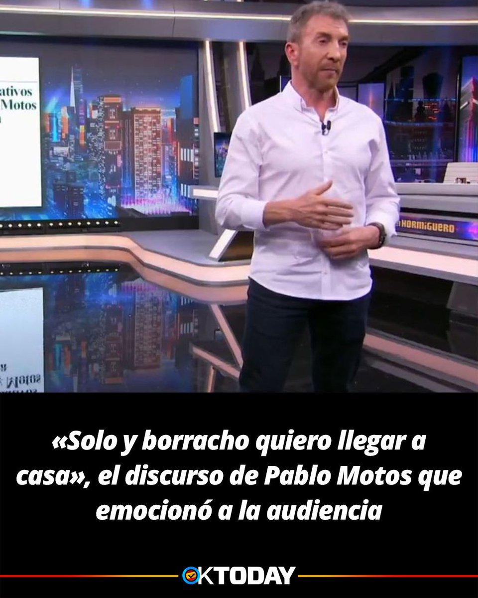 OK TODAY 🇪🇸 |  «Solo y borracho quiero llegar a casa», el discurso de Pablo Motos que emocionó a la audiencia: elmundotoday.com/2024/11/solo-y…