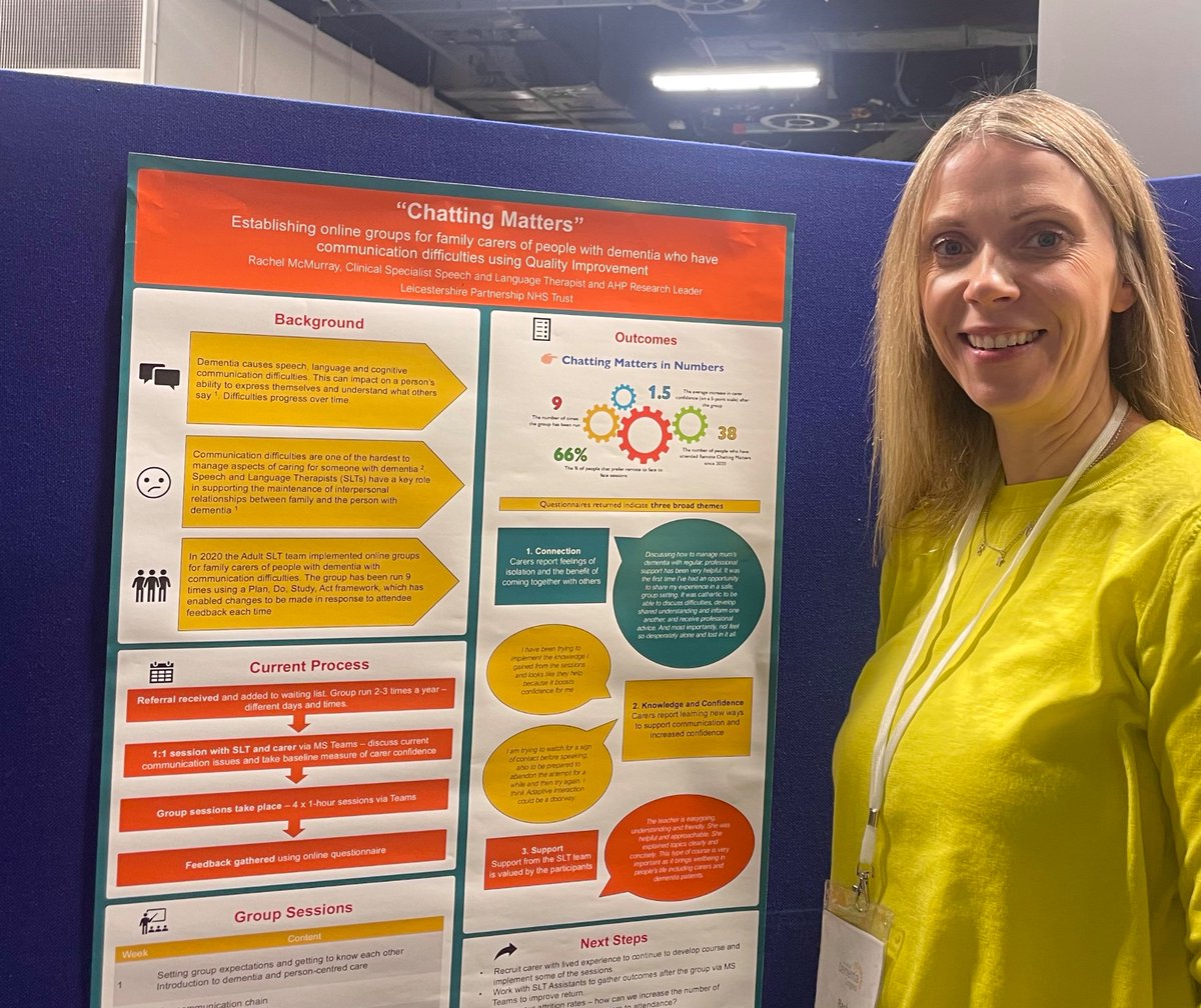 Rachel McMurray 💙 (@rachmcslt) on Twitter photo Really thought provoking day at #UKDC2024 hearing from people living with dementia, their families and professionals on a whole range of topics. Mind buzzing with ideas! Also able to share our Adult SLT groups ‘Chatting Matters’ via poster 😊 <a href="/LPTNMAHPPres/">LPT Centre for Clinical Academic NMAHPP Research</a> <a href="/LPTnhs/">Leicestershire Partnership NHS Trust</a> Really thought provoking day at #UKDC2024 hearing from people living with dementia, their families and professionals on a whole range of topics. Mind buzzing with ideas! Also able to share our Adult SLT groups ‘Chatting Matters’ via poster 😊 <a href="/LPTNMAHPPres/">LPT Centre for Clinical Academic NMAHPP Research</a> <a href="/LPTnhs/">Leicestershire Partnership NHS Trust</a>