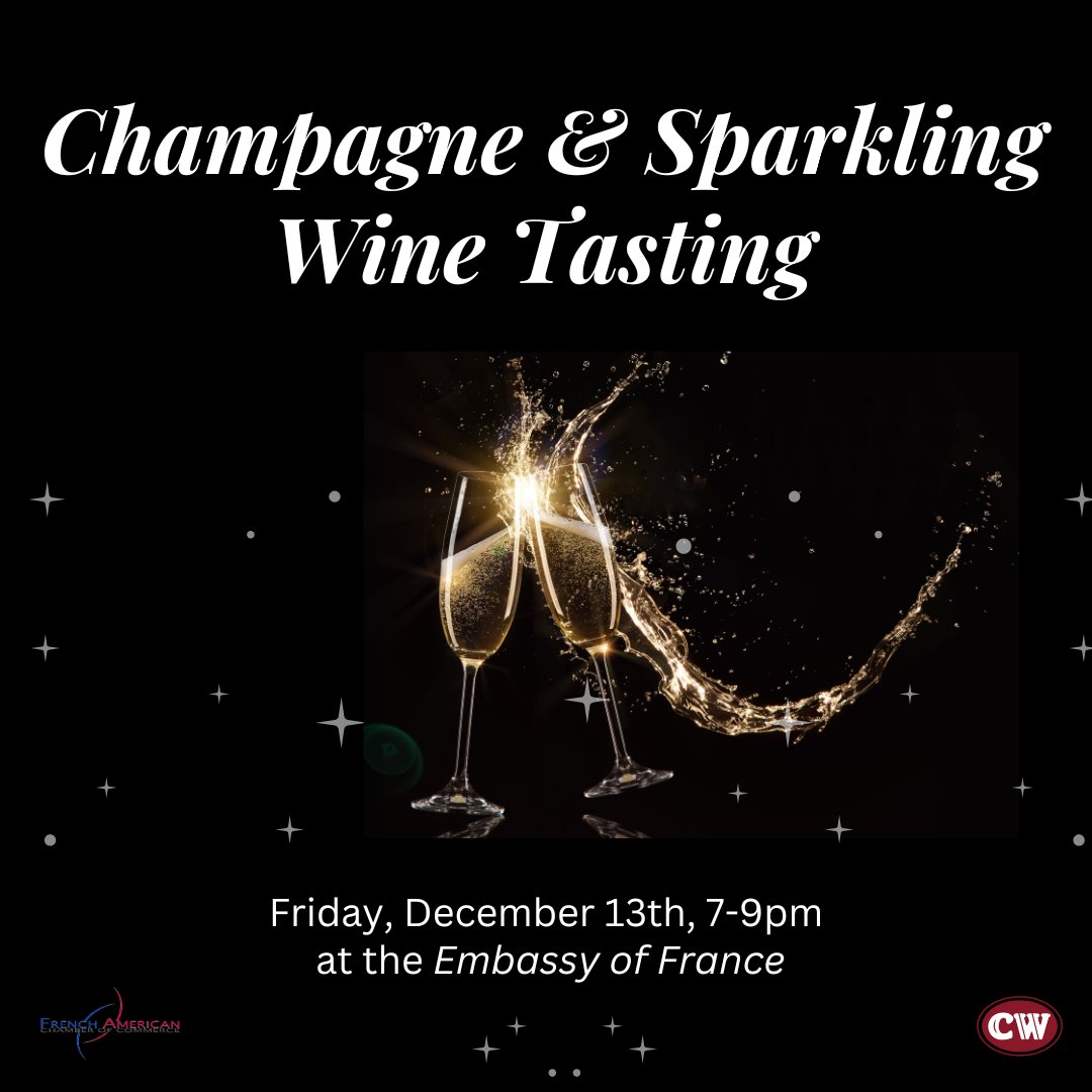 General Admission tickets for our highly anticipated Champagne and French Sparkling wine tasting at the Embassy of France are still available! 🌟

Purchase tickets here: eventbrite.com/e/champagne-an…