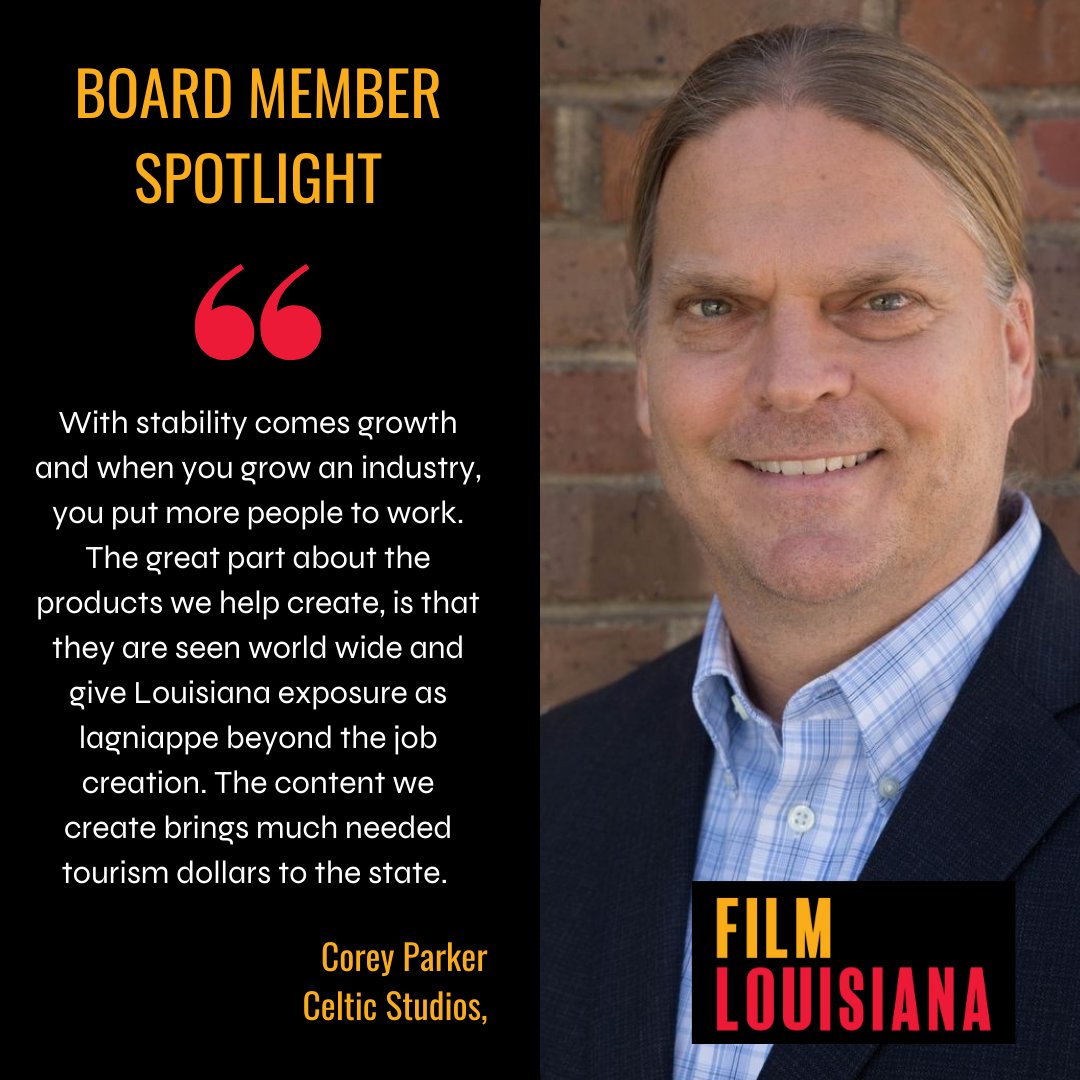 Meet the Faces Behind Film Louisiana's Board - Hear how Board Member Corey Parker envisions the film industry contributing to the state's economic growth and cultural preservation in the next decade. #filmlouisiana #boardspotlight