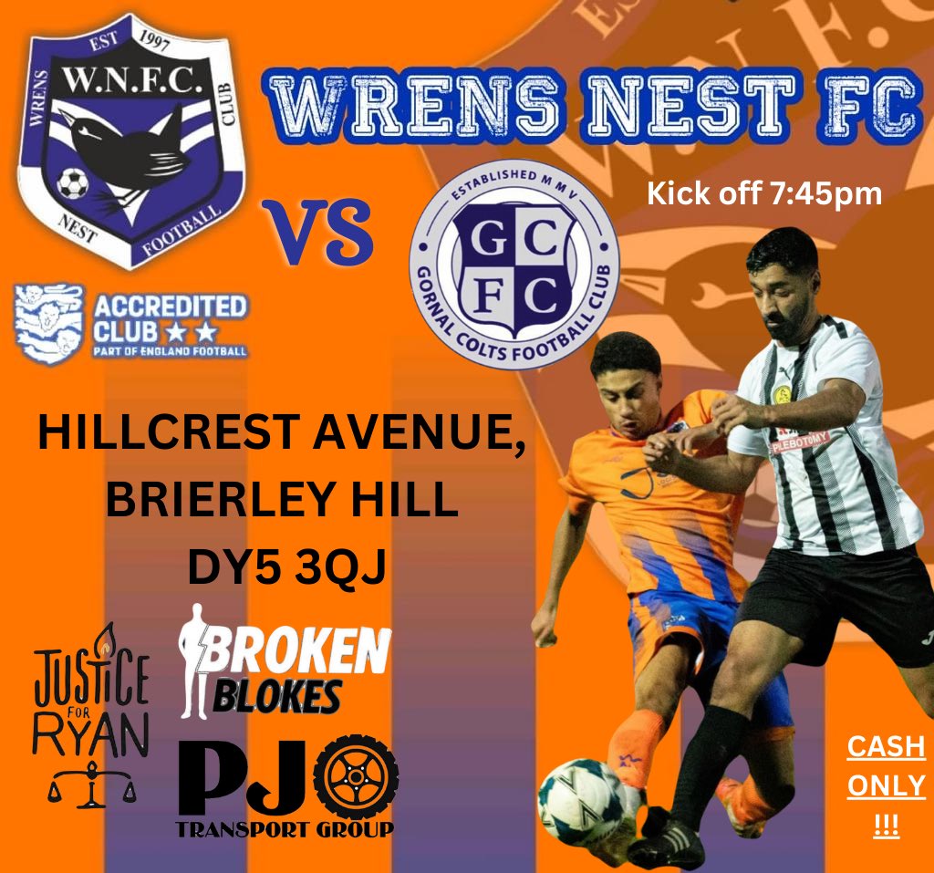 Midweek Derby Cup Action

Tomorrow we host <a href="/GornalColtsFC/">Gornal Colts FC</a> under the lights in the <a href="/JWHuntCup/">JW Hunt Cup sponsored by The Gough Group Ltd</a> as we look to continue with winning ways. 

Cash Only
Adults - £5
Concessions - £3
U12’s - FREE

<a href="/brokenblokes/">Broken Blokes</a> 
<a href="/JusticeFor_Ryan/">Justice For Ryan</a>