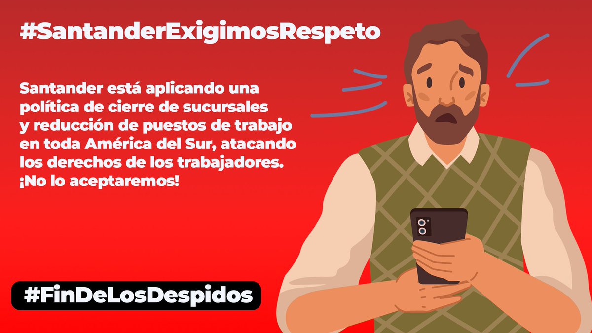 sat_artear's tweet photo. #santanderexigimosrespeto

@AnaBotin, @bancosantander,

@santander_es, @santander  @acebnacional,

@uniamericas, @contraf_CUT,

@Fetrabanpy, @spbancarios, @sinebaccr, @Aebu_Uruguay,

@labancariasba @SATSAIDnacional https://t.co/Kgqn9tRGxg