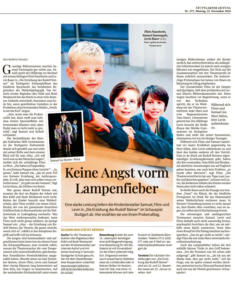 Dead Centre (@dead_centre) on Twitter photo A lovely <a href="/StuttgarterZeit/">StuttgarterZeit</a> feature on the three incredible young actors at the heart of The Education of Rudolf Steiner!
The next performance is at <a href="/SchauspielS/">Schauspiel Stuttgart</a> on 10th December. A lovely <a href="/StuttgarterZeit/">StuttgarterZeit</a> feature on the three incredible young actors at the heart of The Education of Rudolf Steiner!
The next performance is at <a href="/SchauspielS/">Schauspiel Stuttgart</a> on 10th December.