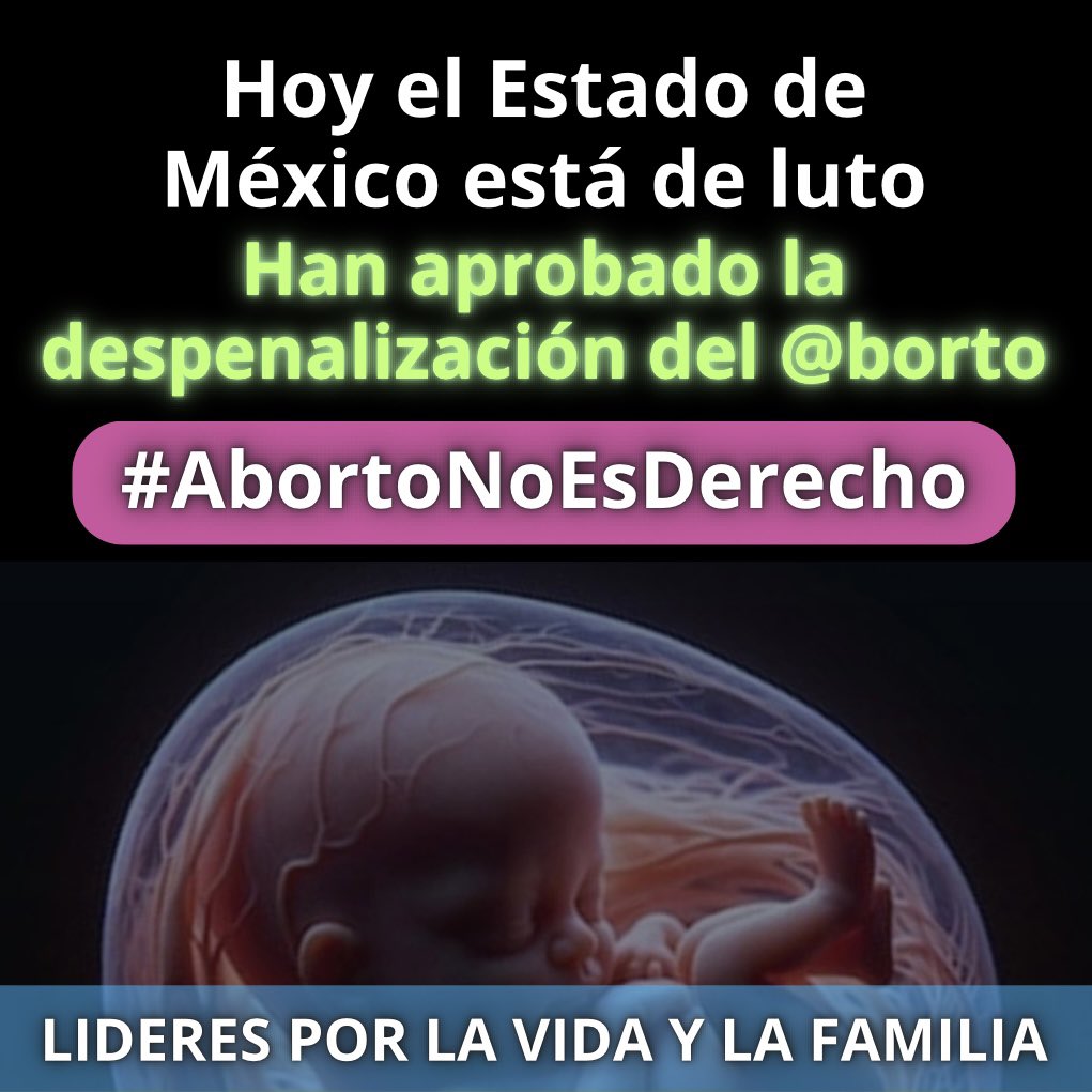 Es inaudito que en el marco de la celebración del Día Internacional contra la violencia en contra de la Mujer, se apruebe asesinar a Mujeres en el vientre materno. Rechazamos la decisión de los legisladores de despenalizar el Aborto. 
#AbortoNoEsDerecho 
#EdoMex #SiALaVida