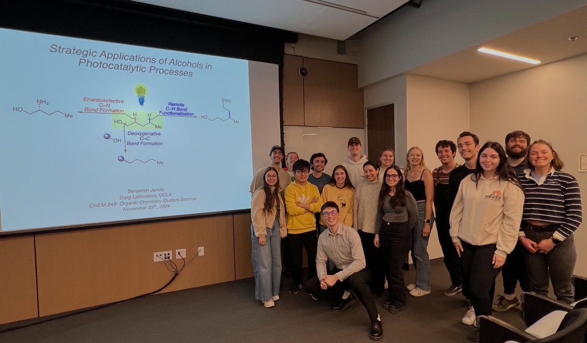 Garg Lab UCLA (@garglab) on Twitter photo Ben was “lights-out” during his literature seminar on strategic applications of alcohols in photocatalytic processes. Well done, Ben! @ucla <a href="/ben_janda1/">Ben Janda</a> Ben was “lights-out” during his literature seminar on strategic applications of alcohols in photocatalytic processes. Well done, Ben! @ucla <a href="/ben_janda1/">Ben Janda</a>