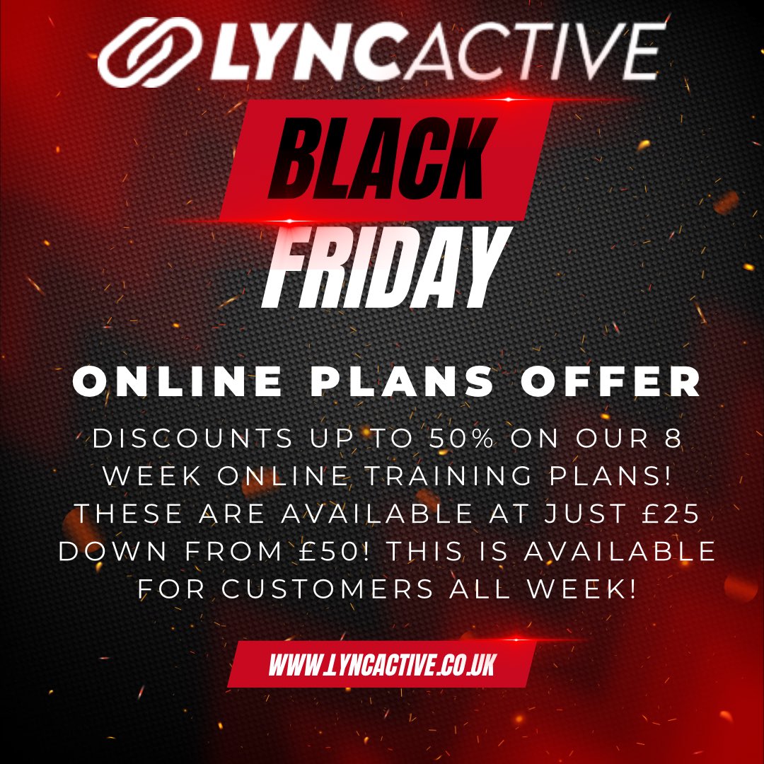 lync_active's tweet image. 🚨BLACK FRIDAY OFFERS NOW LIVE!🚨

💪🏼 GYM MEMBERSHIP OFFER
🔥 PT OFFER
📲 ONLINE PLANS OFFER
🏋🏻‍♂️ PT BLOCK OFFER

❗Each offer is available until Sunday, so act fast!❗

Click the link for more info; lyncactive.co.uk

#BlackFriday #BlackFridayDeals #TeamLync