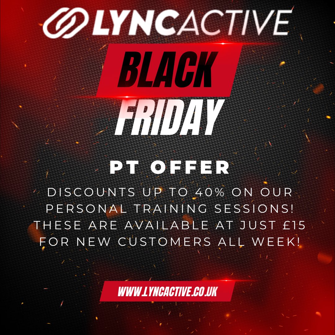 lync_active's tweet image. 🚨BLACK FRIDAY OFFERS NOW LIVE!🚨

💪🏼 GYM MEMBERSHIP OFFER
🔥 PT OFFER
📲 ONLINE PLANS OFFER
🏋🏻‍♂️ PT BLOCK OFFER

❗Each offer is available until Sunday, so act fast!❗

Click the link for more info; lyncactive.co.uk

#BlackFriday #BlackFridayDeals #TeamLync