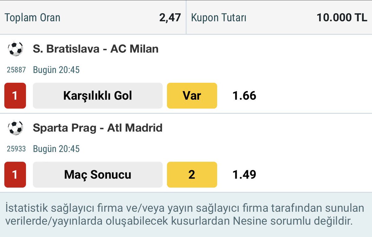26 Kasım Şampiyonlar Ligi - 6
Erken Seans Kombini

10K🔜25K💰