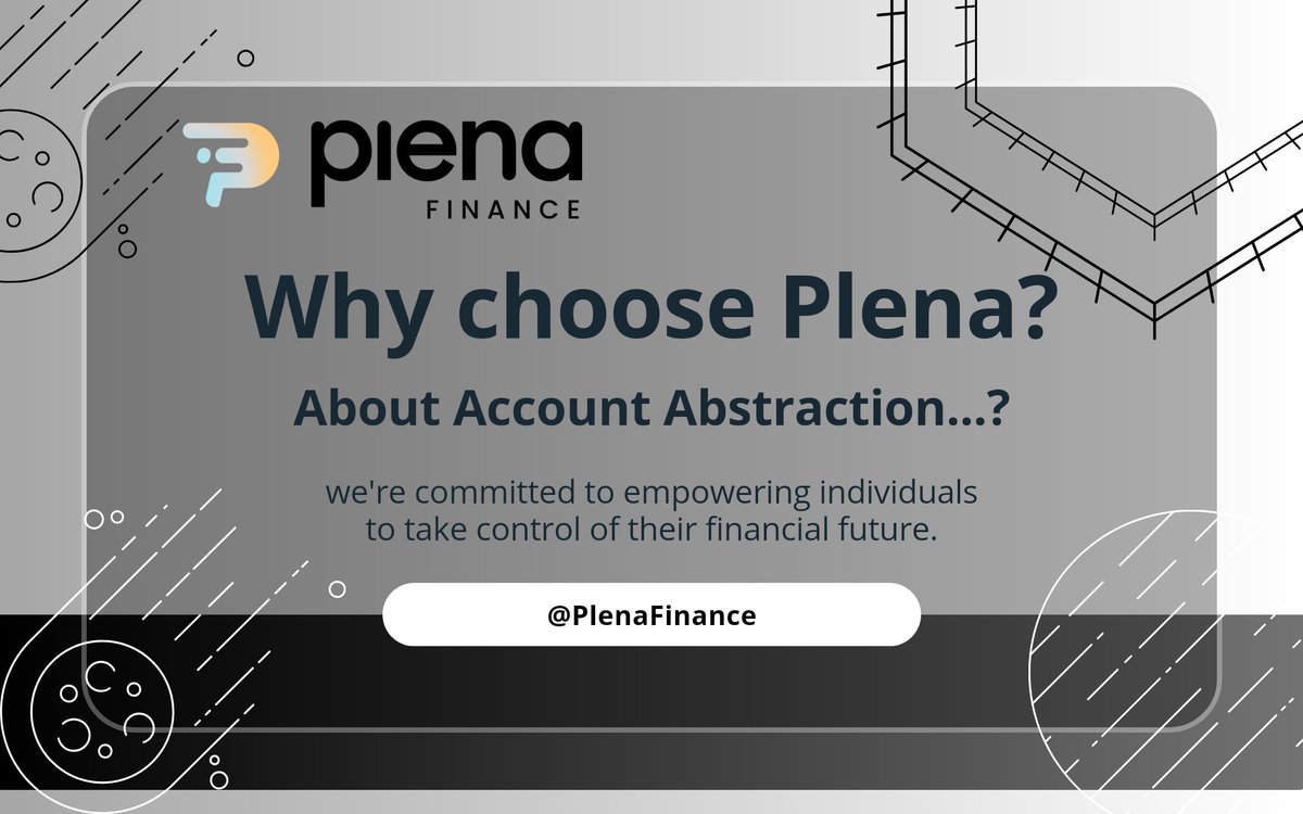 Kiyomi_Crypto's tweet image. Hello Fam..👋🤠!!

1 - 5🧵 
Focusing on the benefits of #AccountAbstraction and the future of @PlenaFinance

What is Account Abstraction?

Think of it as a layer between you and your wallet. It simplifies complex interactions, making it easier to use #DeFi.
