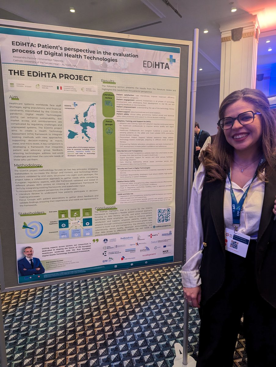 Happy to have @EDiHTA_EU represented at #DataSavesLives event, showing preliminary results from the project on what matters to patients in the evaluation of Digital Health Technologies

#DSL5