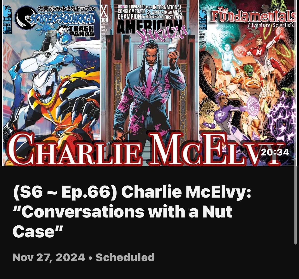 Tomorrow Charlie McElvy drops by to talk about himself and his future comicbook plans! 
•
This interview has something for everyone. 
Charlie McElvy - <a href="/charliemcelvy/">Charlie - STRAY: REQUIEM #1-3 is LIVE 🔗 in bio!</a> 
 is extremely entertaining 
•
youtube.com/c/comicchataut…