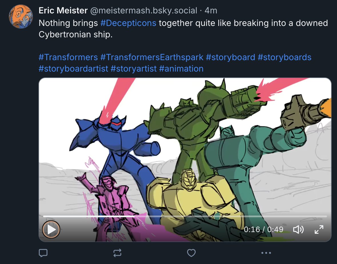 EricJMeister's tweet photo. If you guys want to see basically every Decepticon in Earthspark open fire on a Cybertronian ship, that's going down over on BlueSky

https://t.co/wsmt15FBSt https://t.co/XZDd81XjhM