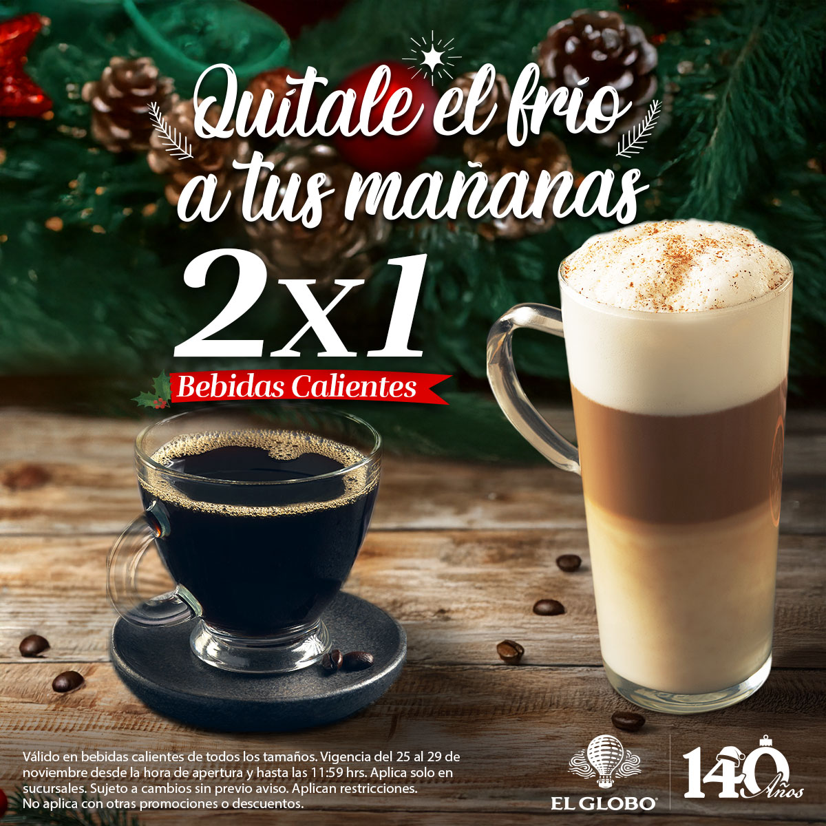 ElGloboOficial's tweet image. ✨Porque no hay nada como un cafecito en la mañana y si son dos mucho mejor. ¡Ven por tu 2x1 en bebidas calientes a tu Globo preferido! #ElGlobo #Promo #2x1