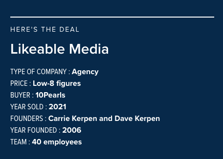 An unconventional wedding launched this agency, which sold 15 years later for 8 figures 👇 theygotacquired.com/agency/likeabl…