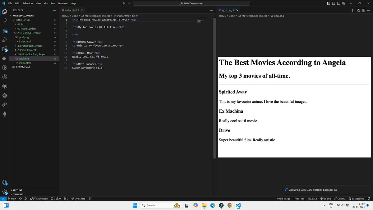 ayush_4457's tweet image. "๐ Start Your Web Development Journey with Basic HTML! Build Your First Web Pages. ๐ ๏ธ #HTMLBasics #WebDevelopment #LearnToCode"