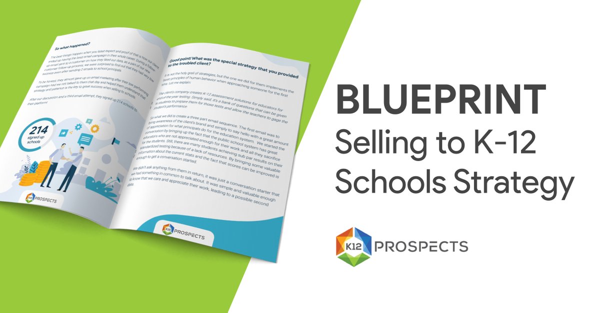 K12Prospects's tweet image. Missing a good K-12 selling strategy? Here is a blueprint of how our client signed 214 schools bit.ly/2LiJ1de
#satchat #edtechchat #lrnchat #blendchat