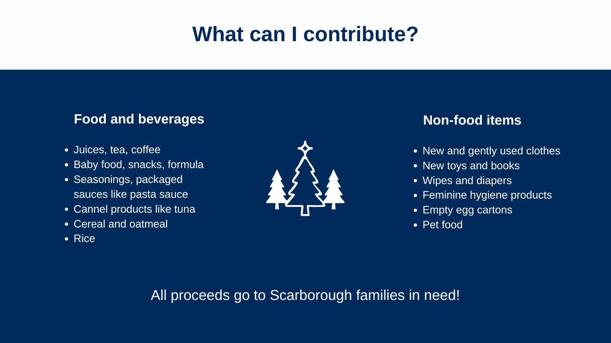 CMS is all ready for the holidays!🎄

We've setup a donation box for food, toys and clothes right by the reception on the 4th floor of the Sam Ibrahim building if you would like to contribute to Scarborough families in need.🥫🧦 

#UTSC #UTSCCMS #DonationDrive