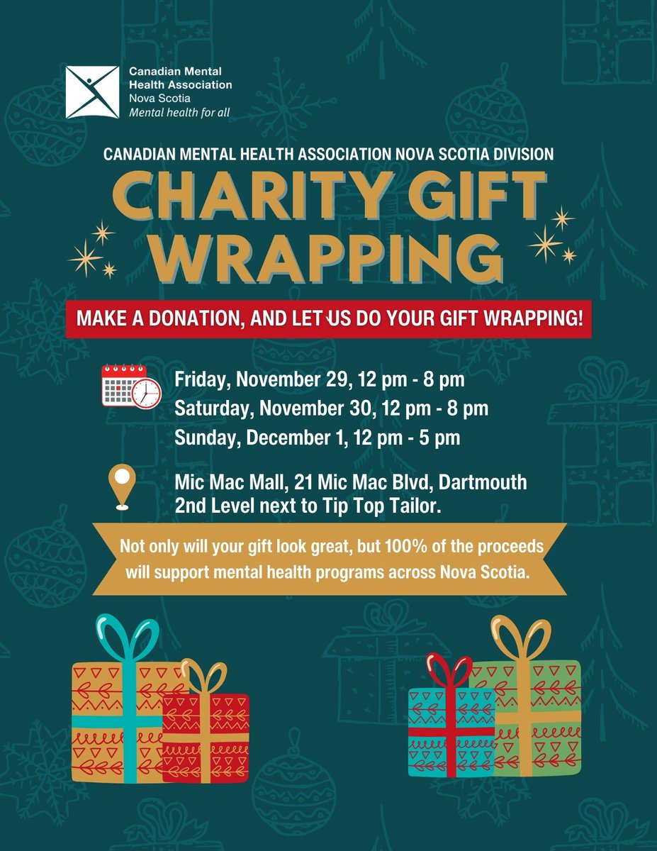 🎄Planning to tackle your holiday shopping early? Why not make your gift wrapping stress-free and meaningful this year? Join us at Mic Mac Mall and let us wrap your Christmas gifts while you soak up the holiday spirit. 🎅🎁