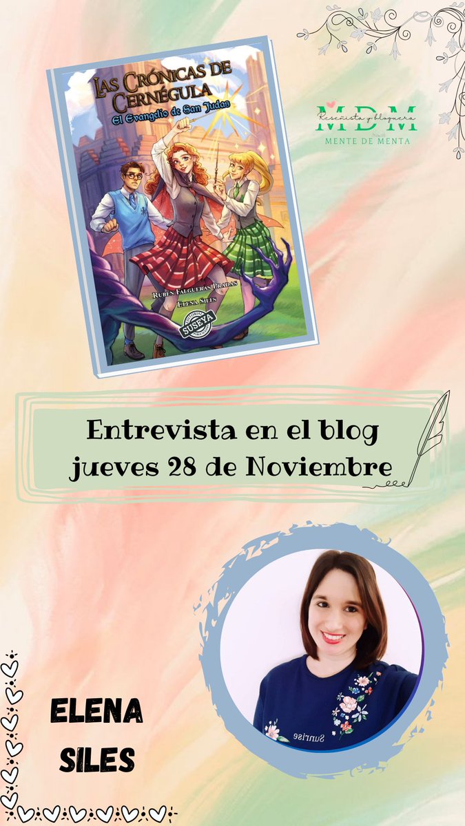 Este jueves tendréis nueva entrevista, donde <a href="/ElenaBSiles/">Elena Siles🏳️‍🌈🧬(Ella/Elle)</a> nos contara cositas muy interesantes de una de sus novelas 😊