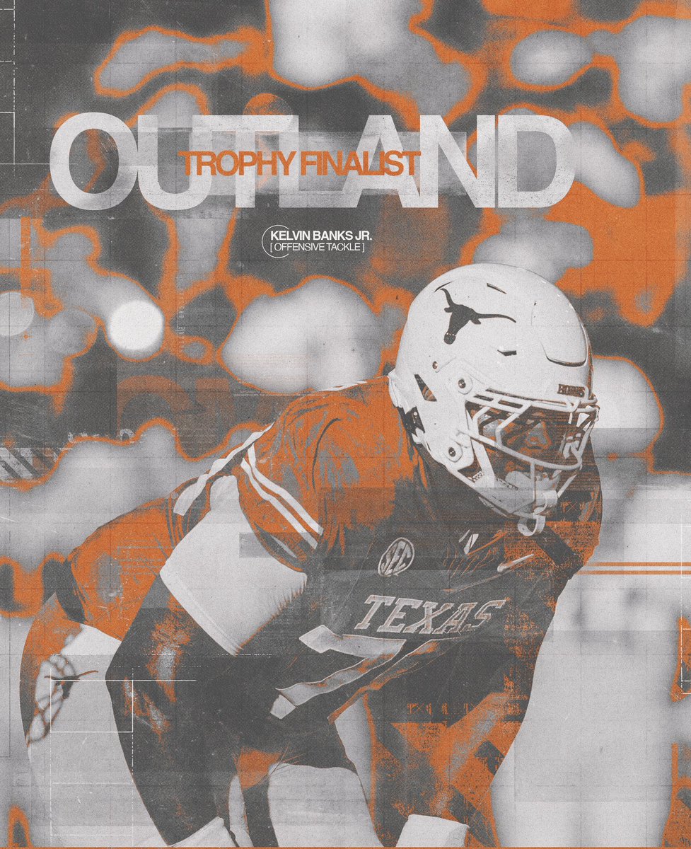 Texas Football (@texasfootball) on Twitter photo Kelvin Banks Jr. is a finalist for the Outland Trophy!
The trophy is awarded to the best college football interior lineman 🤘
<a href="/Kelvinbanksjr12/">Kelvin Banks Jr🎸</a> x <a href="/outlandtrophy/">Outland Trophy</a> Kelvin Banks Jr. is a finalist for the Outland Trophy!
The trophy is awarded to the best college football interior lineman 🤘
<a href="/Kelvinbanksjr12/">Kelvin Banks Jr🎸</a> x <a href="/outlandtrophy/">Outland Trophy</a>