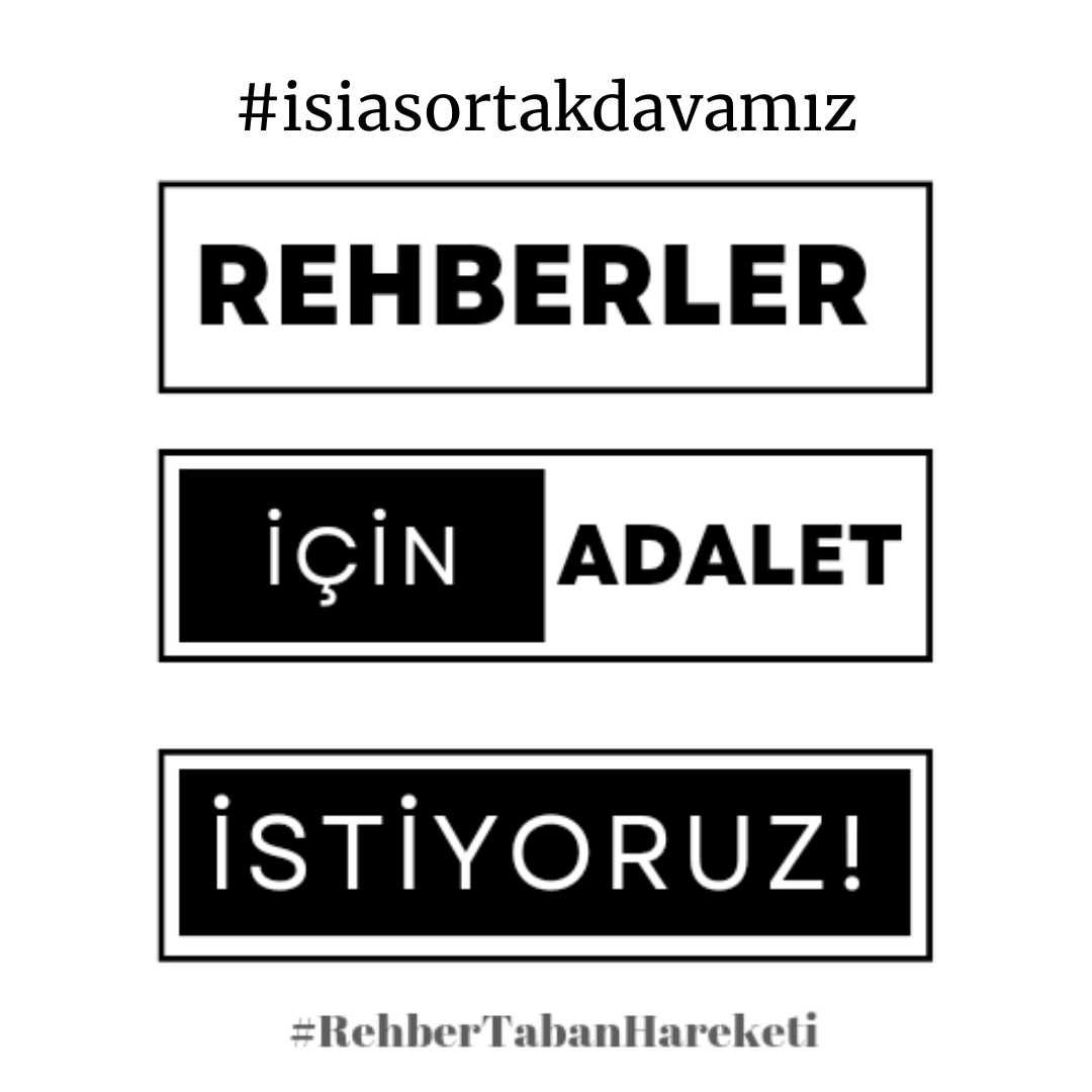 RTHareketi's tweet photo. Rehberler için adalet istiyoruz!!!
#rehberleriçinadalet 
#isiasortakdavamız https://t.co/gclZwre9sk