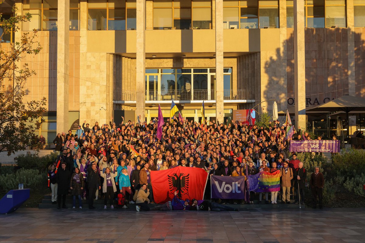 Volt Europa (@volteuropa) on Twitter photo Thank you, <a href="/voltshqiperi/">Volt Shqipëri - Albania</a>, for having us!
This weekend around 600 Volters gathered for the General Assembly in Tirana. Over two days, we engaged in thoughtful debates, voted on a new five-year strategy, and strengthened our commitment to a united, open and inclusive Europe 💬 1/7 Thank you, <a href="/voltshqiperi/">Volt Shqipëri - Albania</a>, for having us!
This weekend around 600 Volters gathered for the General Assembly in Tirana. Over two days, we engaged in thoughtful debates, voted on a new five-year strategy, and strengthened our commitment to a united, open and inclusive Europe 💬 1/7