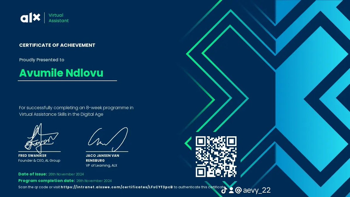 ndlovuavue's tweet photo. It shall end in Senior Project Manager π π π ......Foundation has been laid .....grateful for the opportunity π π₯² and "tools" π€ #certifiedVirtualAssistant #ALX_VA #ProjectManagement #techgirlie #tech https://t.co/KeQx7F1Noj