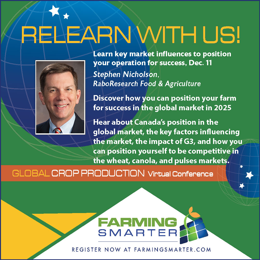 Join us at #CropConf24 to learn more about the key influences in the 2025 crop market and how producers across the Prairies can take advantage of Canada's position in the global market.

Register today for the fantastic opportunity:
farmingsmarter.com/2024-global-cr…

#agriculture #learning