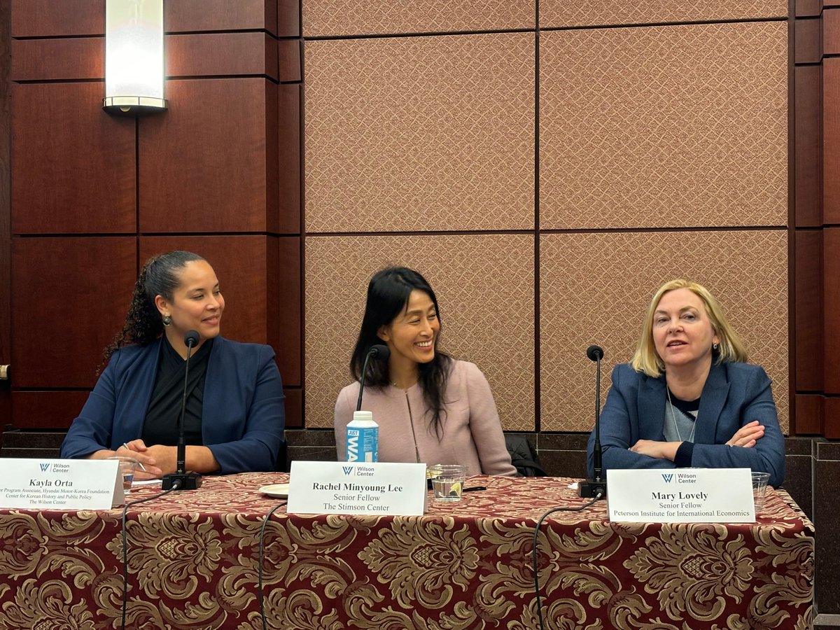 Korea Center (@korea_center) on Twitter photo Thank you to all who joinned <a href="/TheWilsonCenter/">The Wilson Center</a>'s Congressional Alumni event on US-#SouthKorea Relations Post-Elections, featuring <a href="/KaylaOrta1/">Kayla Orta</a> (<a href="/Korea_Center/">Korea Center</a>), <a href="/rachelminyoung1/">Rachel Minyoung Lee (이민영)</a> (<a href="/38NorthNK/">38 North</a>), and Mary Lovely (PIIE)--A great discussion on #Russia-#DPRK and US #economic interests. Thank you to all who joinned <a href="/TheWilsonCenter/">The Wilson Center</a>'s Congressional Alumni event on US-#SouthKorea Relations Post-Elections, featuring <a href="/KaylaOrta1/">Kayla Orta</a> (<a href="/Korea_Center/">Korea Center</a>), <a href="/rachelminyoung1/">Rachel Minyoung Lee (이민영)</a> (<a href="/38NorthNK/">38 North</a>), and Mary Lovely (PIIE)--A great discussion on #Russia-#DPRK and US #economic interests.