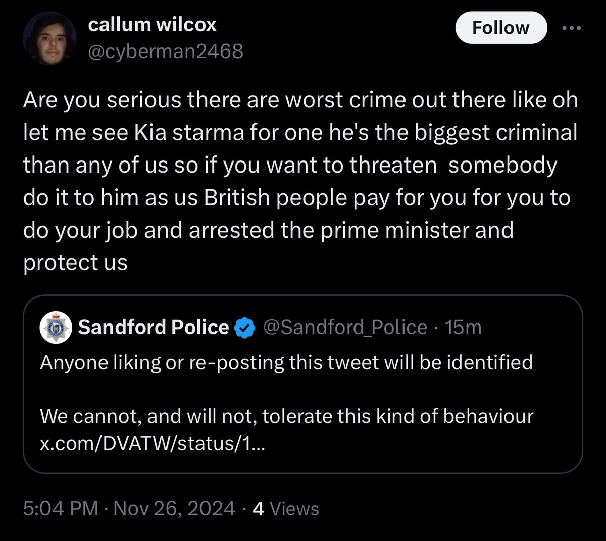 Sandford Police Commentary tweet media