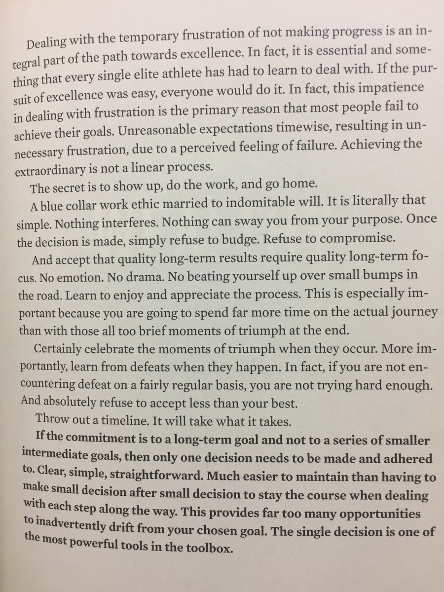 If excellence could be distilled into one page, this is it right here.⬇️

“The secret is to show up, do the work, and go home. A blue-collar work ethic married to indomitable will.

It is literally that simple. Nothing interferes. Nothing can sway you from your purpose.

Once the