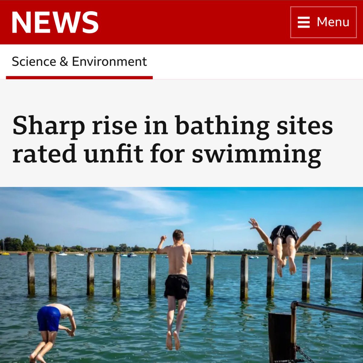 HugoSAS's tweet photo. So we have more failing bathing waters, higher bills, and tax-payer funded bailouts of privately owned water companies. Privatised profits? Publicly owned debt? It’s an obscene joke. https://t.co/d6W87jAsHh