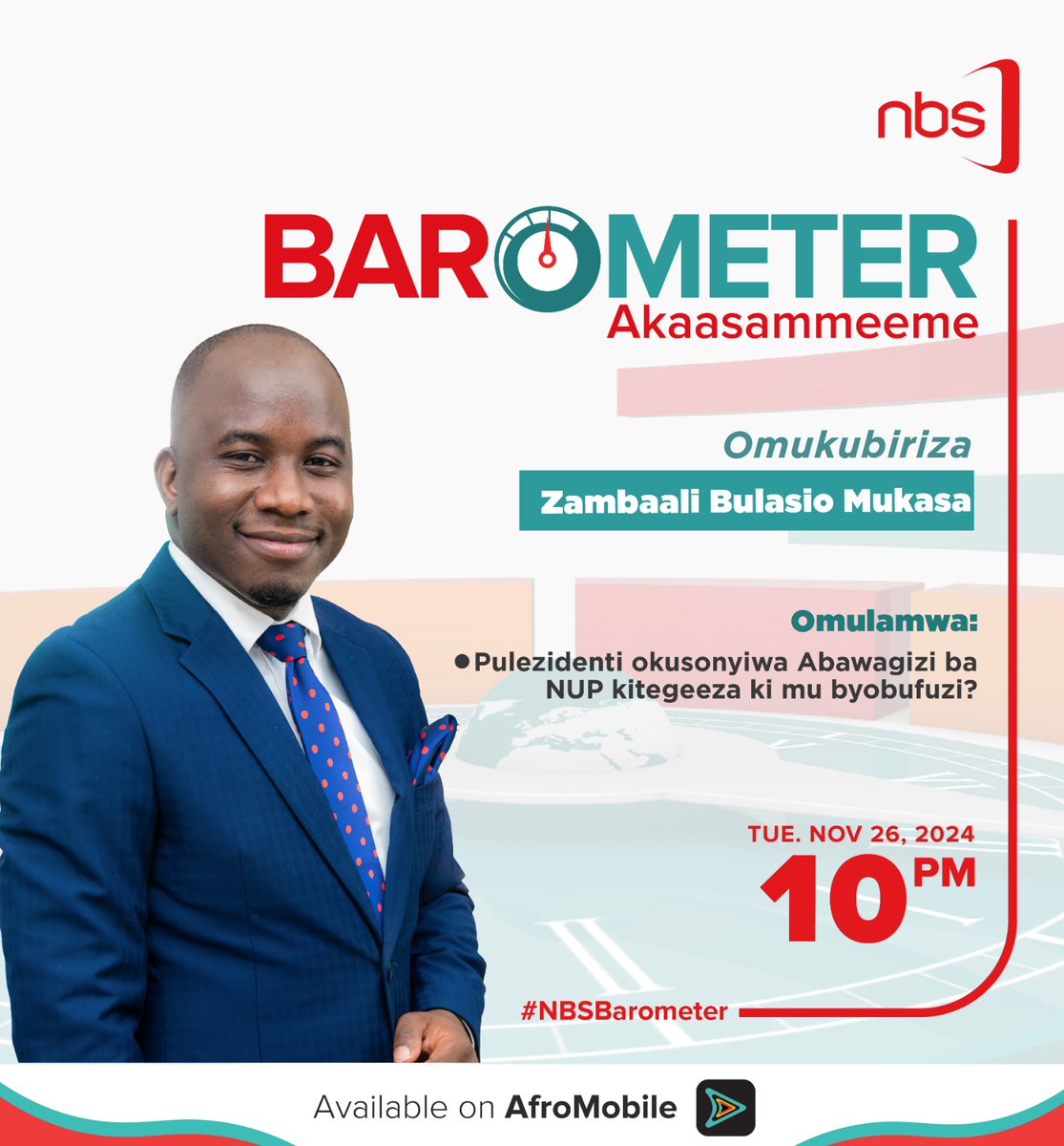 What does of the Presidential pardon of NUP supporters mean for the political landscape?

On #NBSBarometer tonight, <a href="/ZambaaliBulasio/">Zambaali Bulasio Mukasa</a> hosts Hon. Betty Nambooze, <a href="/rwomchechen/">CHARLES RWOMUSHANA</a>, Kakembo Michael to discuss this and more. 

Watch live on the <a href="/afromobileug/">AfroMobile</a> App.

#NBSUpdates