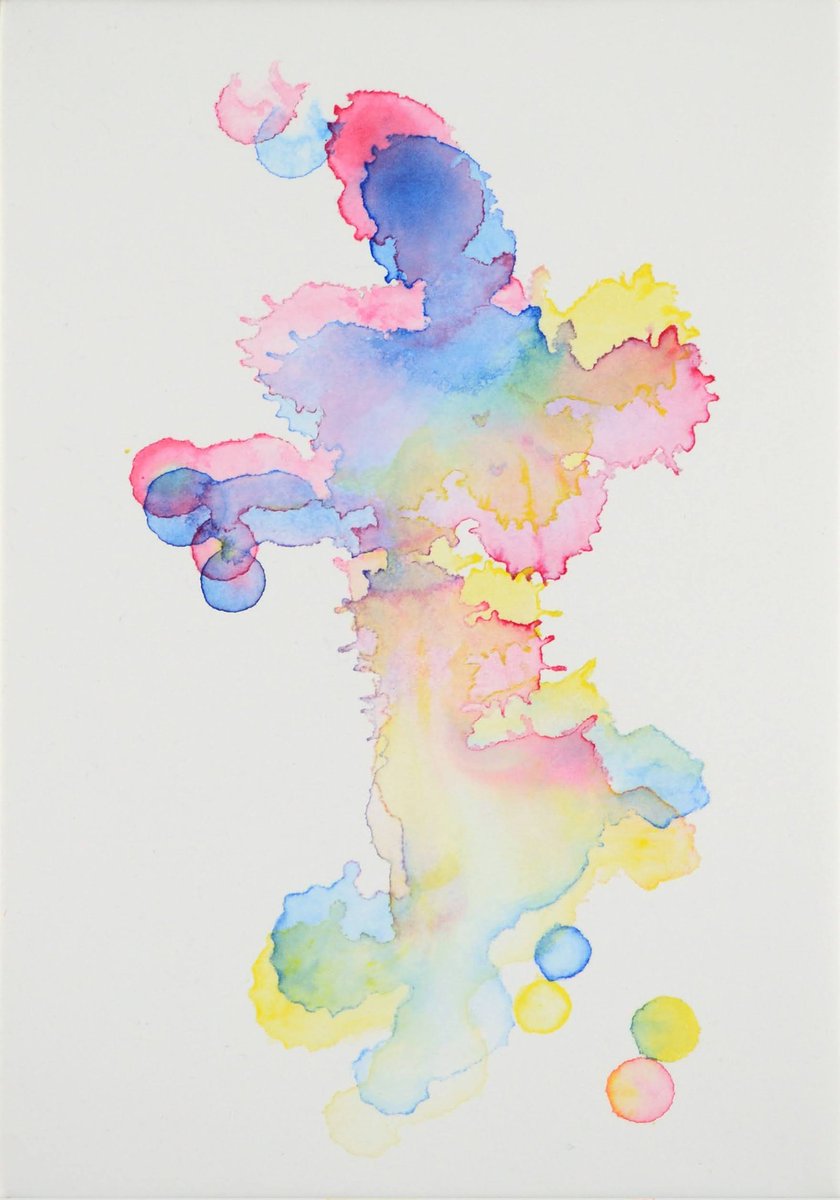 「べつにシリーズにしているつもりはないんだけど、垂らした絵の具と描いた絵の具が一つ」|Naoya Ohtaniのイラスト