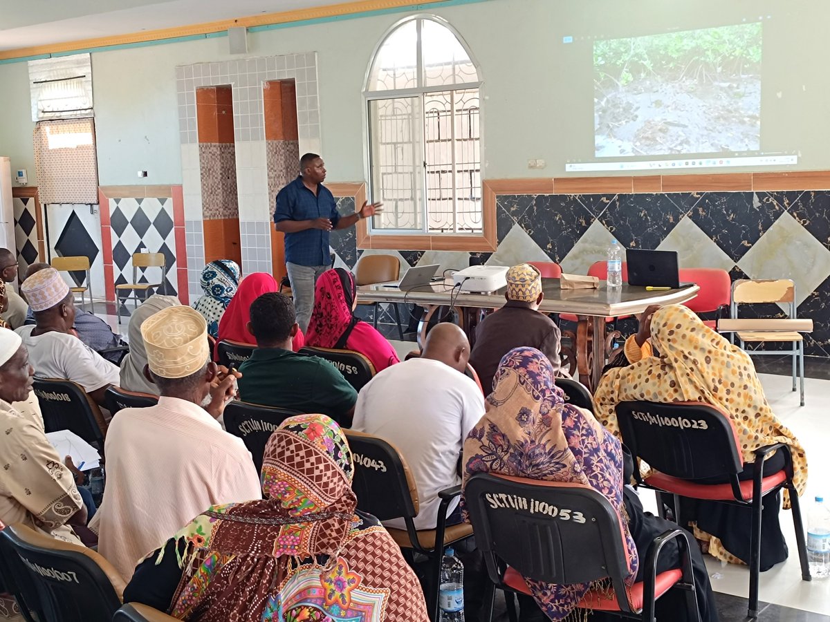 Dr. <a href="/RashidI39902018/">Rashid Ismail</a> presenting the steps for mangrove restoration to the CoFMA members from Pujini, Mtangani, Dodo, and Chambani Shehias, who are part of the PMDC Community-Based Organization in Pemba <a href="/smarter_earth/">Smart Earth</a> <a href="/WWTanzania/">WWF Tanzania</a> <a href="/NCSecretariat/">Nairobi Convention</a> <a href="/WWF_Deutschland/">WWF Deutschland</a> <a href="/imsudsm/">Institute of Marine Sciences, UDSM</a> <a href="/wiomsa/">WIOMSA</a>