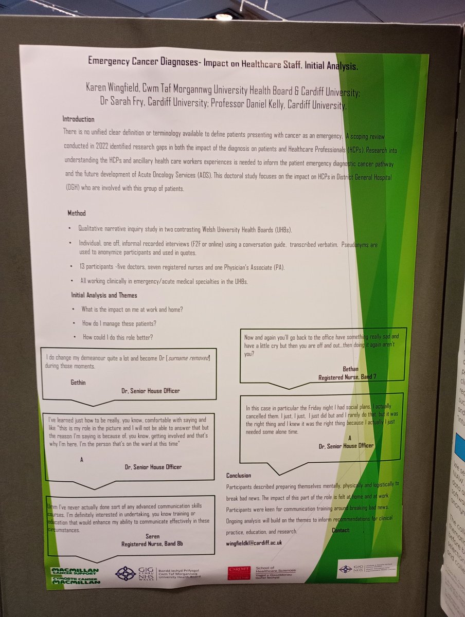Karen Wingfield💙 (@karenwingfiel13) on Twitter photo At <a href="/CTMUHB_RD/">Cwm Taf Morgannwg Research & Development</a> annual conference sharing the initial analysis into the emotional impact of emergency cancer diagnoses on healthcare professionals with a poster presentation. <a href="/profdkelly/">Daniel Kelly 🇺🇦🇪🇺</a>
<a href="/SarahFr73/">Sarah Fry</a> <a href="/CUHealthSci/">School of Healthcare Sciences</a>
<a href="/UKAOSociety/">UK Acute Oncology Society</a>
<a href="/UKONSmember/">UKONS</a>
#BeResearchActive
#NursingResearch At <a href="/CTMUHB_RD/">Cwm Taf Morgannwg Research & Development</a> annual conference sharing the initial analysis into the emotional impact of emergency cancer diagnoses on healthcare professionals with a poster presentation. <a href="/profdkelly/">Daniel Kelly 🇺🇦🇪🇺</a>
<a href="/SarahFr73/">Sarah Fry</a> <a href="/CUHealthSci/">School of Healthcare Sciences</a>
<a href="/UKAOSociety/">UK Acute Oncology Society</a>
<a href="/UKONSmember/">UKONS</a>
#BeResearchActive
#NursingResearch