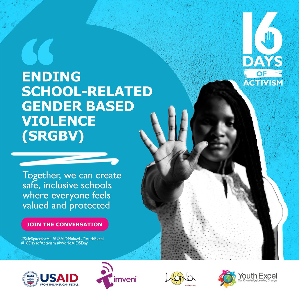 ExcelYouth's tweet photo. Join us for the #16Days of Activism as we raise awareness on #SRGBV and solidarity spaces. 

#YouthExcel #ResearchtoChange #SafeSpacesforAll #USAIDMalawi #YouthExcel #16DaysofActivism #NoExcuse https://t.co/MJ2lGkyRZS