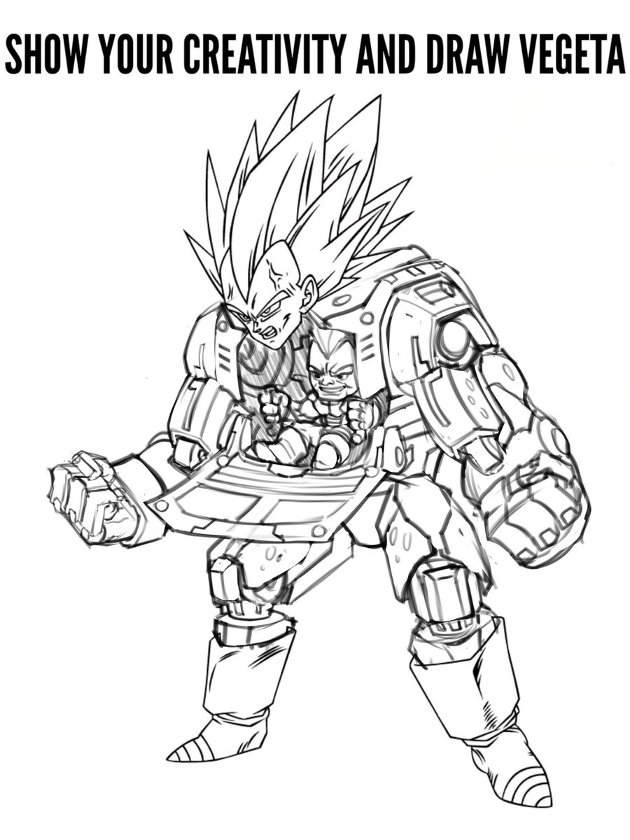 alen_draws's tweet image. What if vegeta was a guy inside of another guy