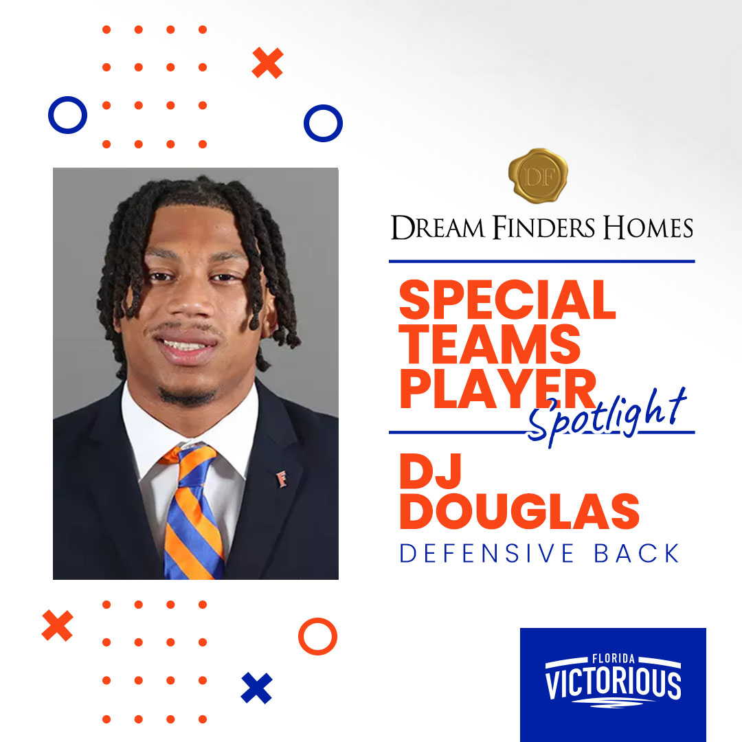 Fl_Victorious's tweet photo. 📣 This week’s Dream Finders Homes Special Teams Spotlight is on @gatorsfb Defensive Back @21TeamDj! 🌟 You may have seen him shine in recent games with his outstanding performances.

A massive shoutout to @Dream_Finders for their incredible support of Gator Nation! 🧡💙 https://t.co/SbN4tZnq0l