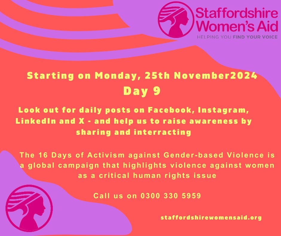 Day 9 #16DaysOfActivism Join us on 5th December - if you, someone you know needs support our staff will be on hand, in confidence, in a private space.  No booking needed.  Details in pictures, please retweet 
#swa #vawg
