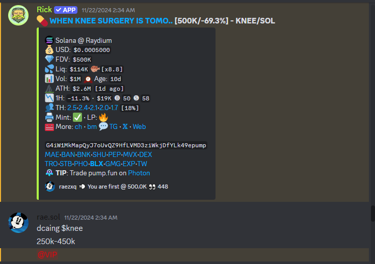 1n0rae's tweet photo. study the art of frontrunning

$knee: 350k -> 2M (x6) so far

only in @arcane_circle 

https://t.co/sXaMZzhI3s https://t.co/hiDg4ZrvSF