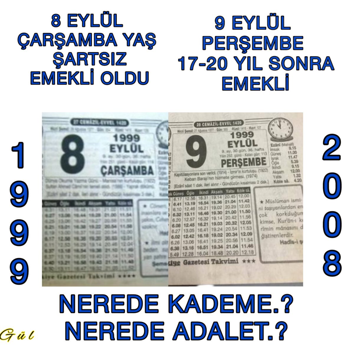 Kademeli emeklilik anayasal haktır Acil gelmelidir hak hukuk adalet için #KademeyiBekletemezsiniz