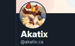 Akatix_'s tweet photo. But also look look!
Proper domain now~ oooo aaaahh 

I very much need to update my personal website a bit more, but happy that I can at least slap that in there lol https://t.co/V1oSXfoDN4